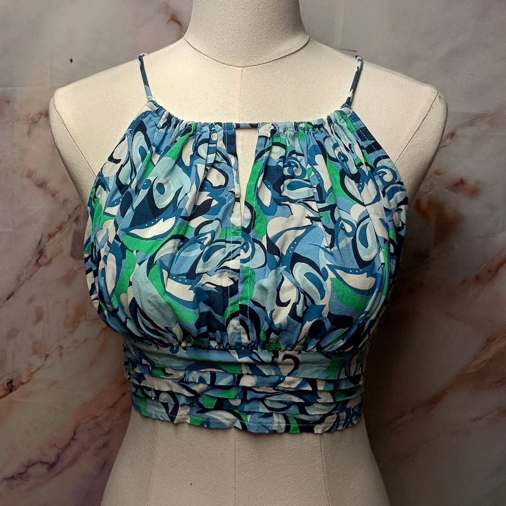 Japna Floral Smocked Crop Top